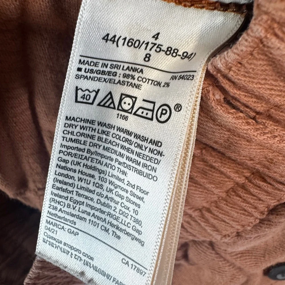 Gap High Rise Carpenter Utility Pants Burnt Orange Straight Leg Size 4